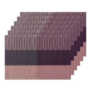 Set of 6 Heat-Resistant Non-Slip Table Mats 18x12 inch Red Black